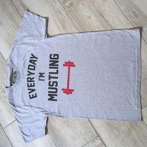 State Fitness Lifting Short Sleeve Graphic Tee Long Length size Medium